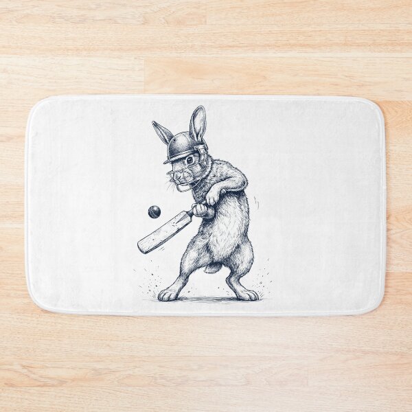 Item preview, Vintage Rabbit Playing Cricket Player Animal Lover designed and sold by DoodleTortle.