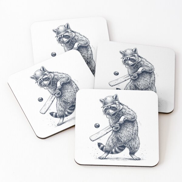 Item preview, Vintage Raccoon Playing Cricket Player Animal Lover designed and sold by DoodleTortle.