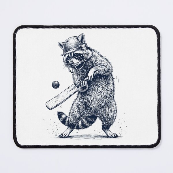Item preview, Vintage Raccoon Playing Cricket Player Animal Lover designed and sold by DoodleTortle.