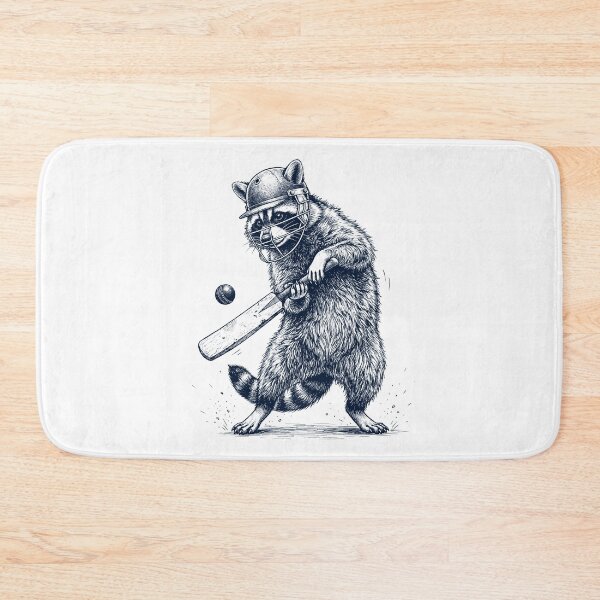 Item preview, Vintage Raccoon Playing Cricket Player Animal Lover designed and sold by DoodleTortle.