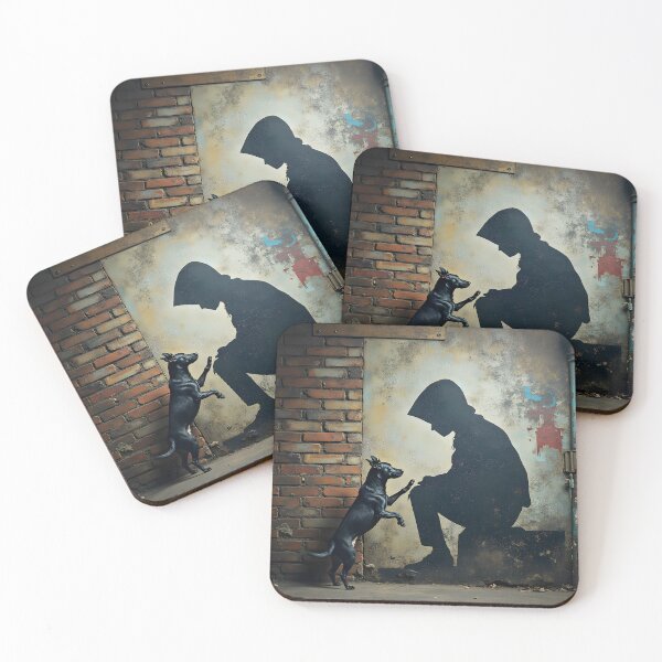 Item preview, Silent Connection – Street Art Shadow & Dog designed and sold by Huskyyy Designs.