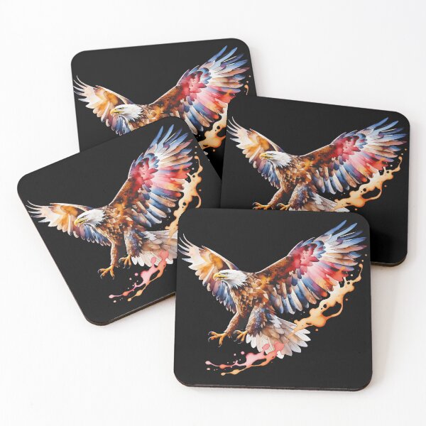 Item preview, Flying Bald Eagle Watercolor Patriotic Art American Freedom Symbol Design designed and sold by ArcticFoxStudio.