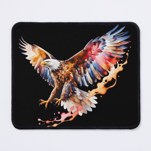 Item preview, Flying Bald Eagle Watercolor Patriotic Art American Freedom Symbol Design designed and sold by ArcticFoxStudio.