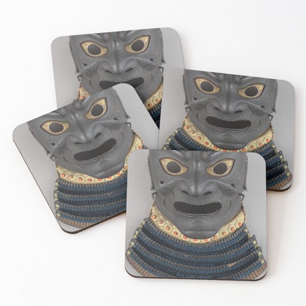 Item preview, Japanese Noh Mask with Gorget | Memento Mori designed and sold by GammaRay.