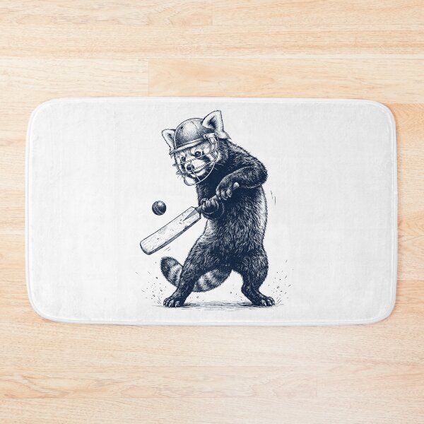 Item preview, Vintage Red Panda Playing Cricket Player Animal Lover designed and sold by DoodleTortle.