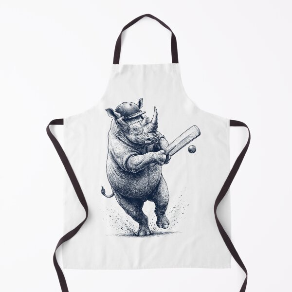 Item preview, Vintage Rhino Playing Cricket Player Animal Lover designed and sold by DoodleTortle.