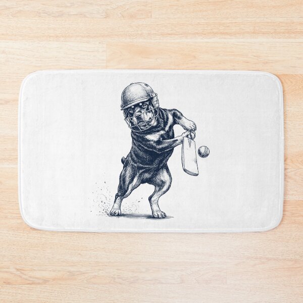 Item preview, Vintage Rottweiler Playing Cricket Player Dog Lover designed and sold by DoodleTortle.