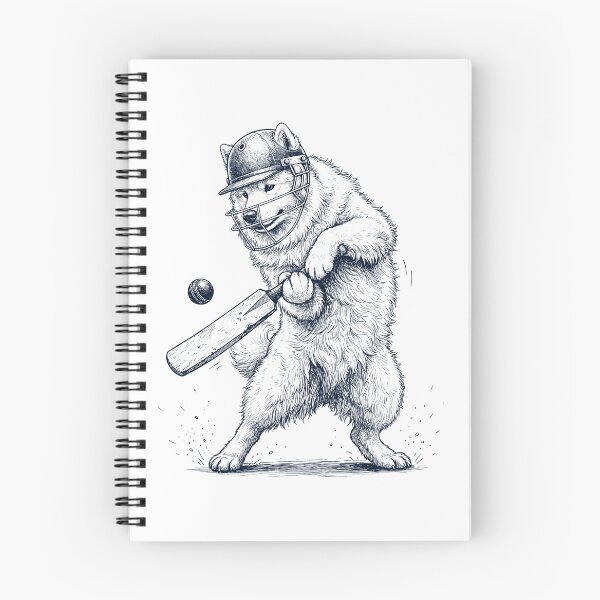 Item preview, Vintage Samoyed Playing Cricket Player Dog Lover designed and sold by DoodleTortle.