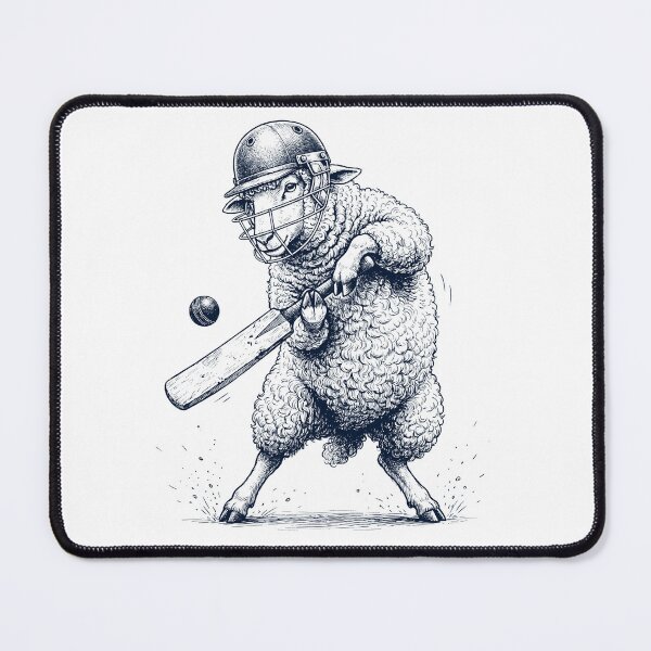 Item preview, Vintage Sheep Playing Cricket Player Animal Lover designed and sold by DoodleTortle.