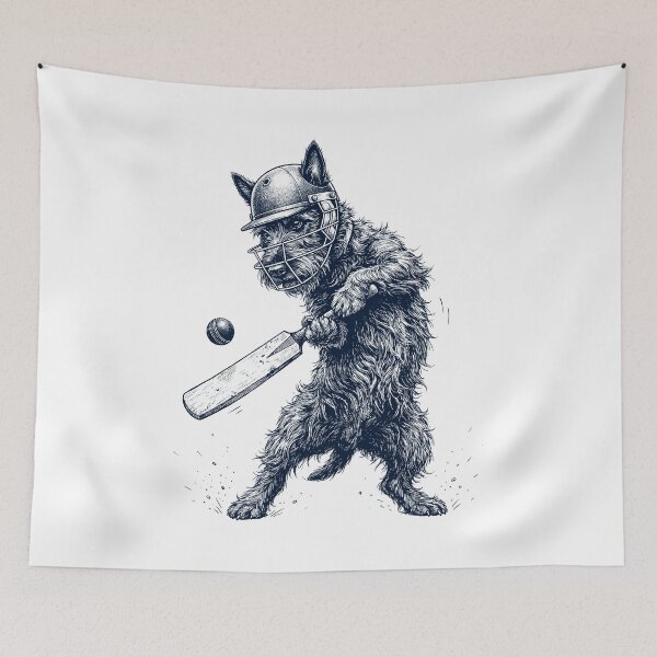 Item preview, Vintage Scottish Terrier Playing Cricket Player Dog Lover designed and sold by DoodleTortle.