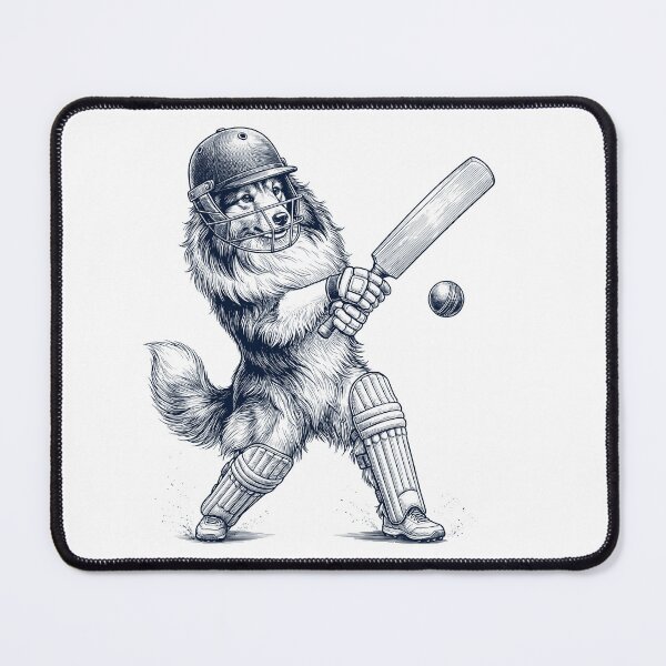 Item preview, Vintage Shetland Sheepdog Playing Cricket Player Dog Lover designed and sold by DoodleTortle.