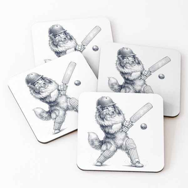 Item preview, Vintage Shetland Sheepdog Playing Cricket Player Dog Lover designed and sold by DoodleTortle.