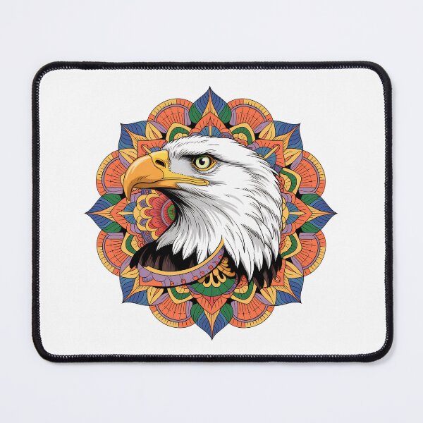 Item preview, Bald Eagle Mandala Colorful Wildlife Patriotic Boho Animal Art Design designed and sold by ArcticFoxStudio.