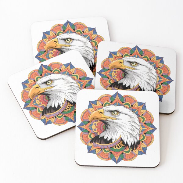 Item preview, Bald Eagle Mandala Colorful Wildlife Patriotic Boho Animal Art Design designed and sold by ArcticFoxStudio.
