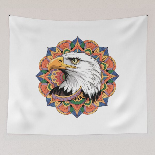 Item preview, Bald Eagle Mandala Colorful Wildlife Patriotic Boho Animal Art Design designed and sold by ArcticFoxStudio.