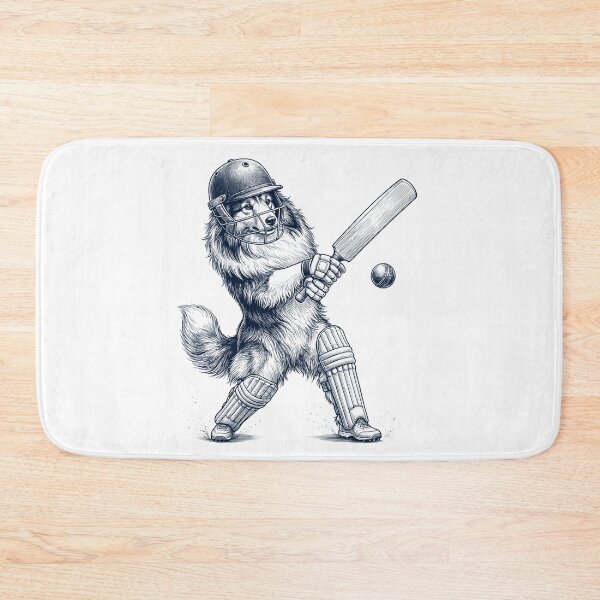 Item preview, Vintage Shetland Sheepdog Playing Cricket Player Dog Lover designed and sold by DoodleTortle.