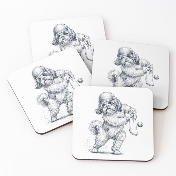 Item preview, Vintage Shih Tzu Playing Cricket Player Dog Lover designed and sold by DoodleTortle.