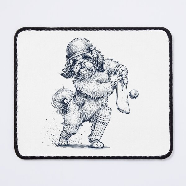 Item preview, Vintage Shih Tzu Playing Cricket Player Dog Lover designed and sold by DoodleTortle.