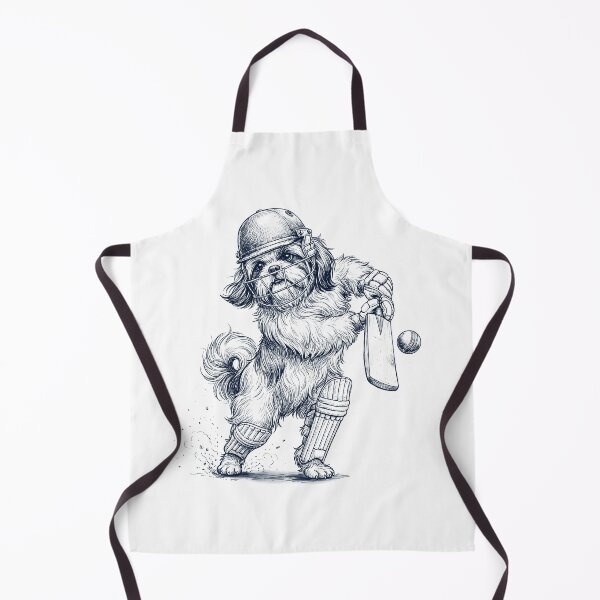 Item preview, Vintage Shih Tzu Playing Cricket Player Dog Lover designed and sold by DoodleTortle.