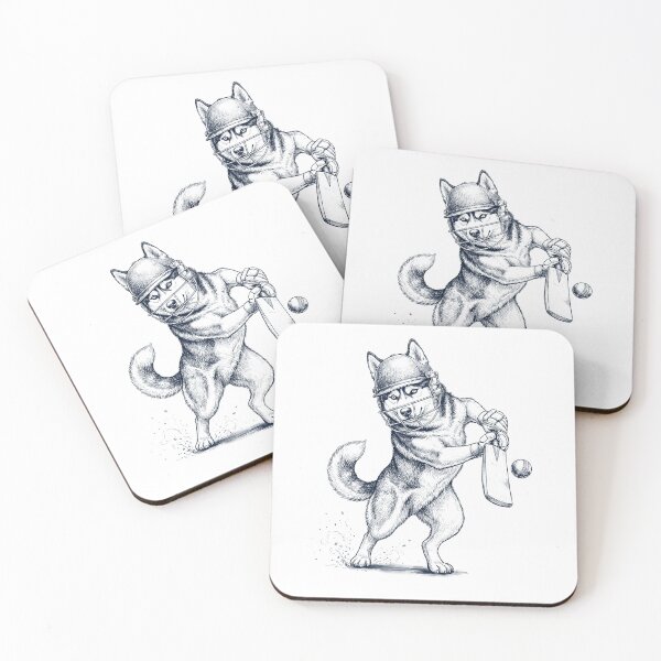 Item preview, Vintage Siberian Husky Playing Cricket Player Dog Lover designed and sold by DoodleTortle.