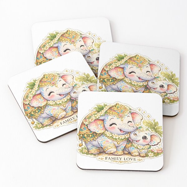 Item preview, Elephant Family Love Mama Baby Cute Sticker designed and sold by OsmosisShop.