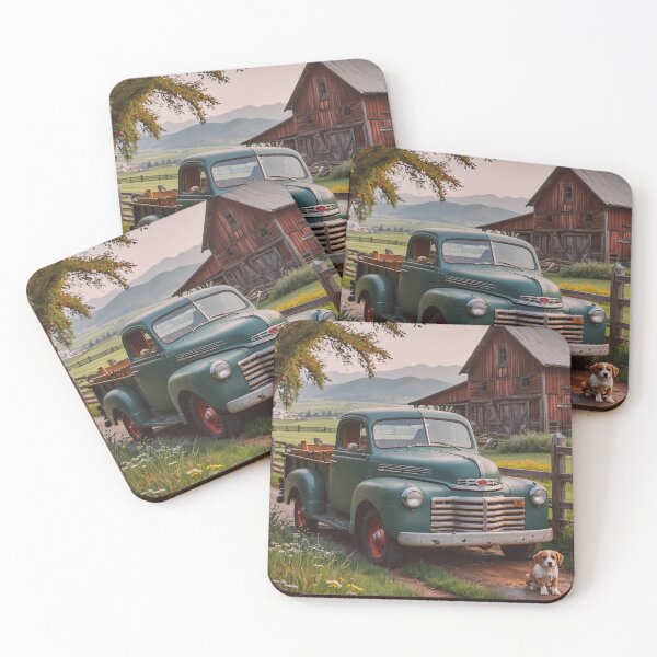 Item preview, Vintage Farm Truck and Puppy Country Wall Art designed and sold by BeautifulVirtues.