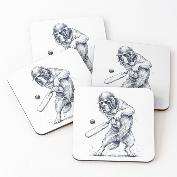 Item preview, Vintage Saint Bernard Playing Cricket Player Dog Lover designed and sold by DoodleTortle.