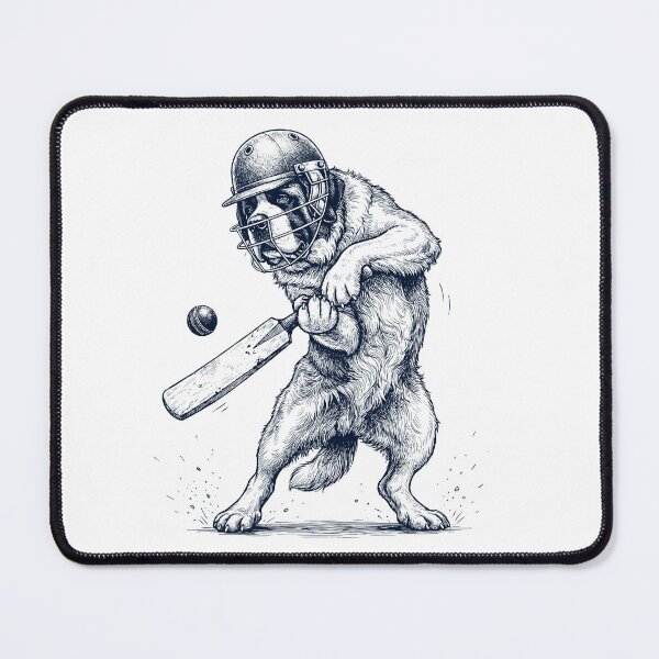 Item preview, Vintage Saint Bernard Playing Cricket Player Dog Lover designed and sold by DoodleTortle.