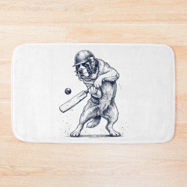 Item preview, Vintage Saint Bernard Playing Cricket Player Dog Lover designed and sold by DoodleTortle.