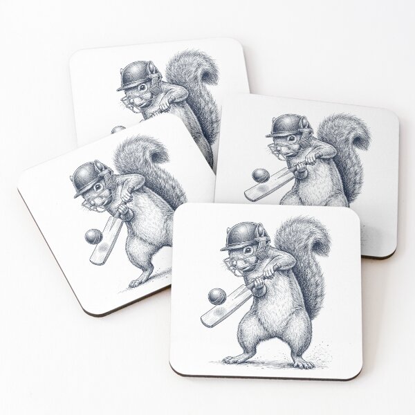 Item preview, Vintage Squirrel Playing Cricket Player Animal Lover designed and sold by DoodleTortle.