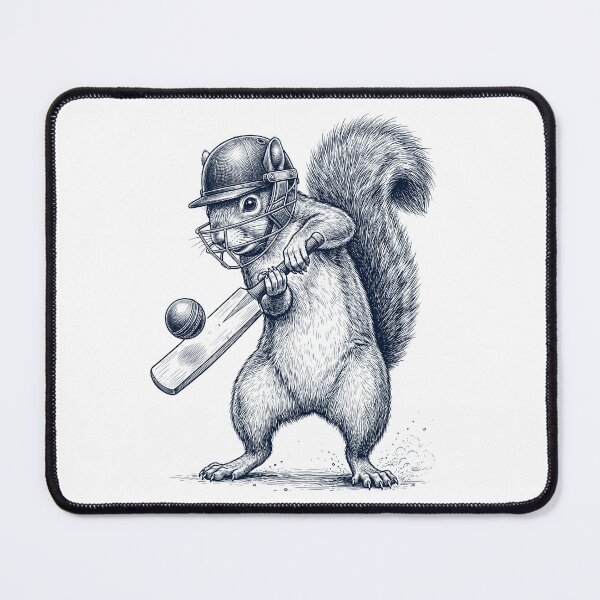 Item preview, Vintage Squirrel Playing Cricket Player Animal Lover designed and sold by DoodleTortle.