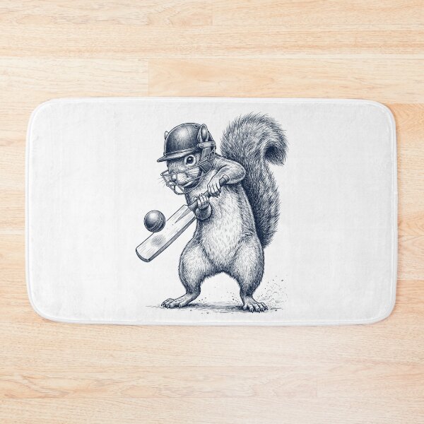 Item preview, Vintage Squirrel Playing Cricket Player Animal Lover designed and sold by DoodleTortle.