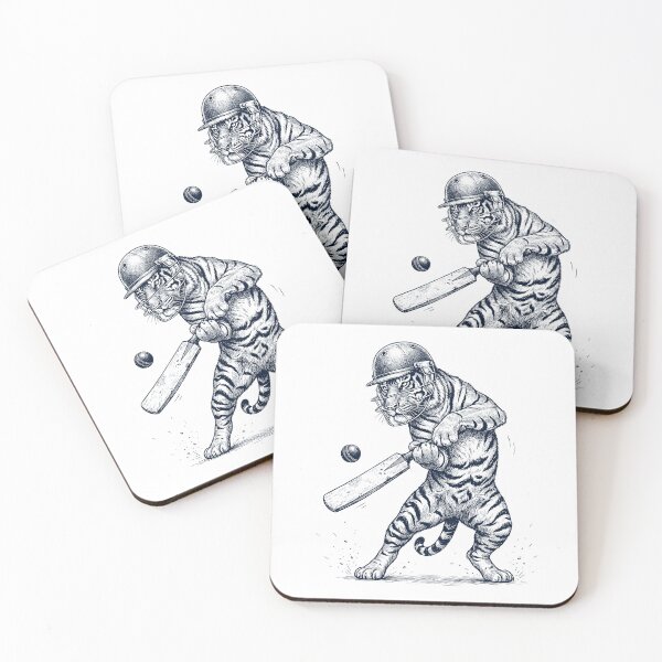 Item preview, Vintage Tiger Playing Cricket Player Animal Lover designed and sold by DoodleTortle.