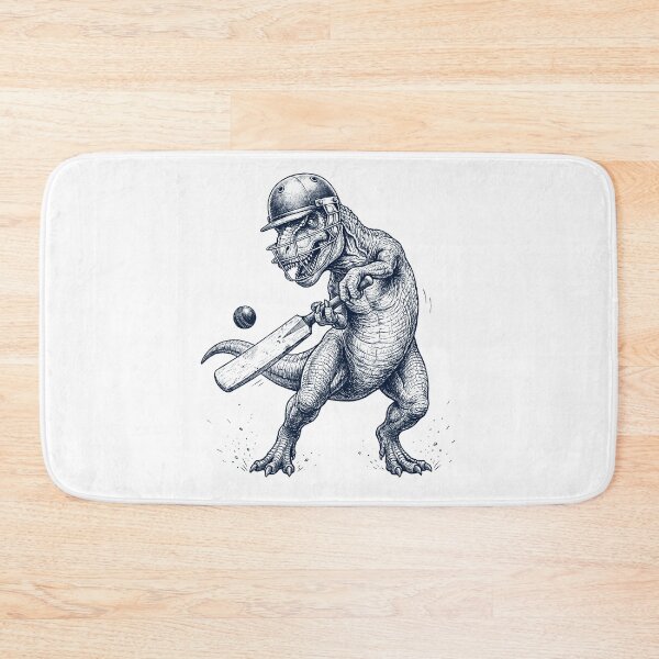 Item preview, Vintage T Rex Dinosaur Playing Cricket Player Animal Lover designed and sold by DoodleTortle.