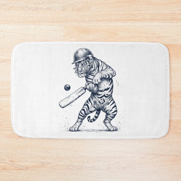 Item preview, Vintage Tiger Playing Cricket Player Animal Lover designed and sold by DoodleTortle.