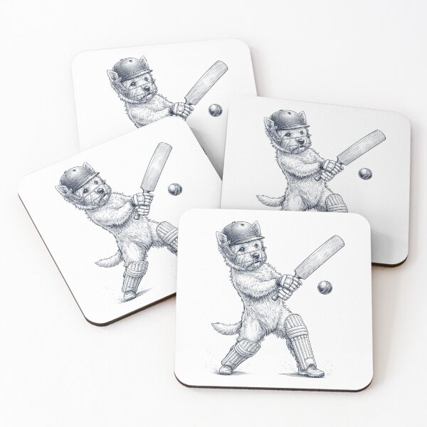 Item preview, Vintage West Highland White Terrier Playing Cricket Player Dog Lover designed and sold by DoodleTortle.