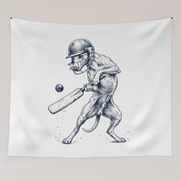 Item preview, Vintage Whippet Playing Cricket Player Dog Lover designed and sold by DoodleTortle.