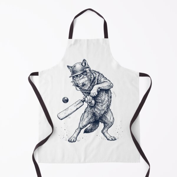 Item preview, Vintage Wolf Playing Cricket Player Animal Lover designed and sold by DoodleTortle.
