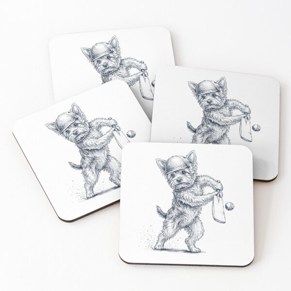 Item preview, Vintage Yorkshire Terrier Playing Cricket Player Dog Lover designed and sold by DoodleTortle.