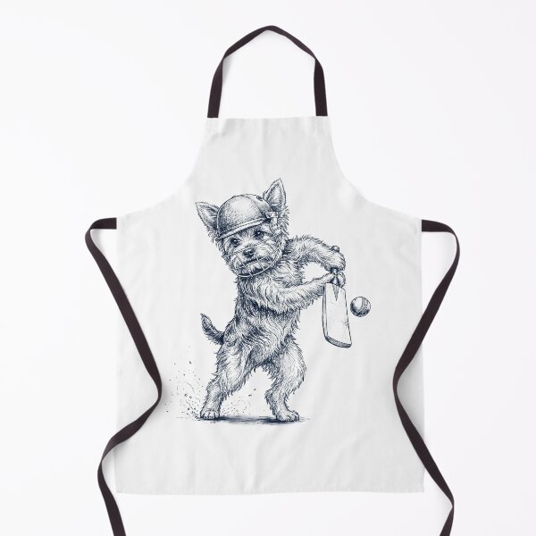 Item preview, Vintage Yorkshire Terrier Playing Cricket Player Dog Lover designed and sold by DoodleTortle.