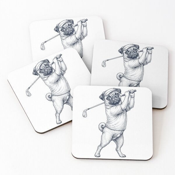 Item preview, Vintage Pug Playing Golf Golfer Dog Lover designed and sold by TerryConnells.