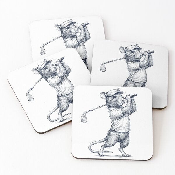 Item preview, Vintage Rat Playing Golf Golfer Animal Lover designed and sold by TerryConnells.