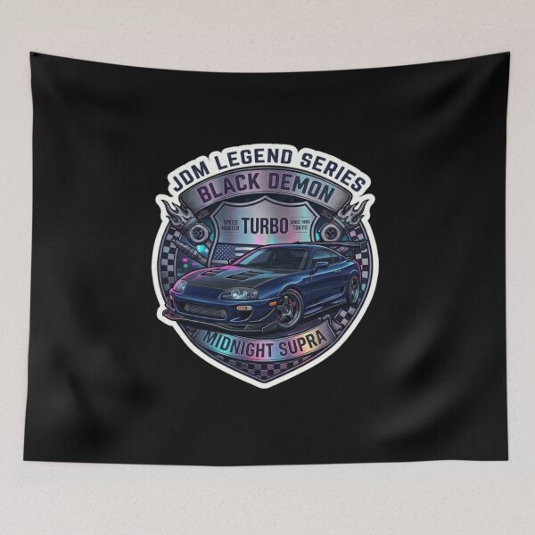 Item preview, JDM Legend Midnight Supra Neon Turbo Sticker designed and sold by K-Vibe Design Studio.