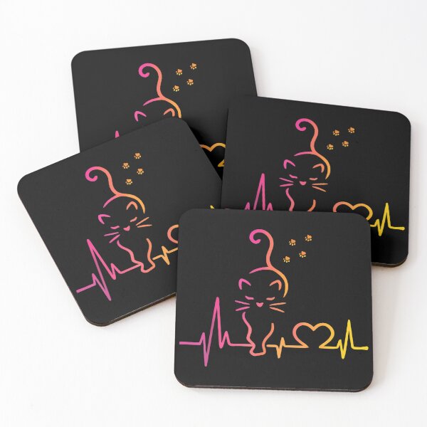 Item preview, Cat Heartbeat EKG Pulse Gradient Love designed and sold by OlyvieArt.