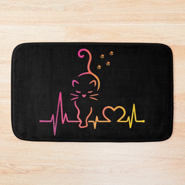 Item preview, Cat Heartbeat EKG Pulse Gradient Love designed and sold by OlyvieArt.