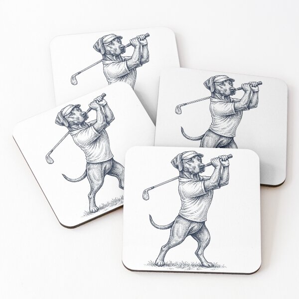 Item preview, Vintage Rhodesian Ridgeback Playing Golf Golfer Dog Lover designed and sold by TerryConnells.