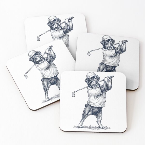 Item preview, Vintage Rottweiler Playing Golf Golfer Dog Lover designed and sold by TerryConnells.