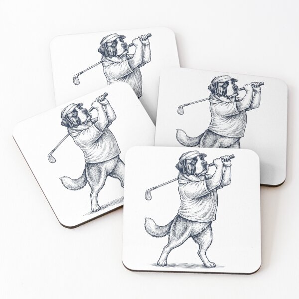 Item preview, Vintage Saint Bernard Playing Golf Golfer Dog Lover designed and sold by TerryConnells.