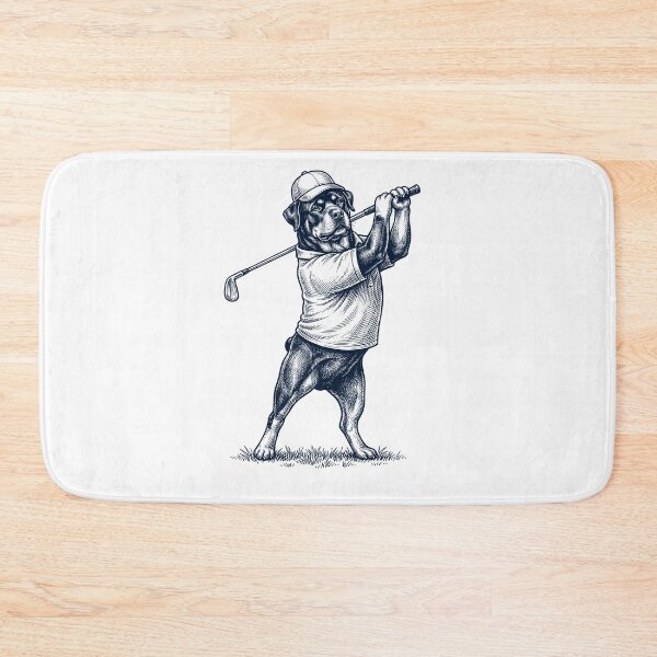 Item preview, Vintage Rottweiler Playing Golf Golfer Dog Lover designed and sold by TerryConnells.