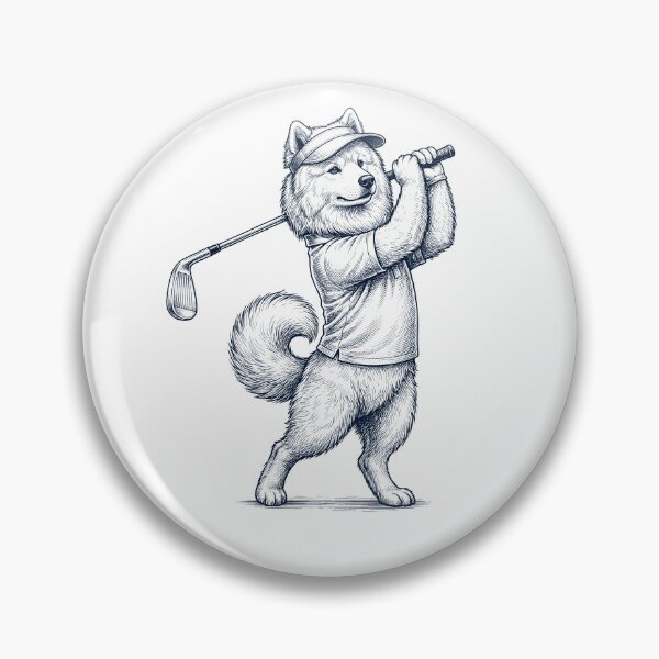 Item preview, Vintage Samoyed Playing Golf Golfer Dog Lover designed and sold by TerryConnells.
